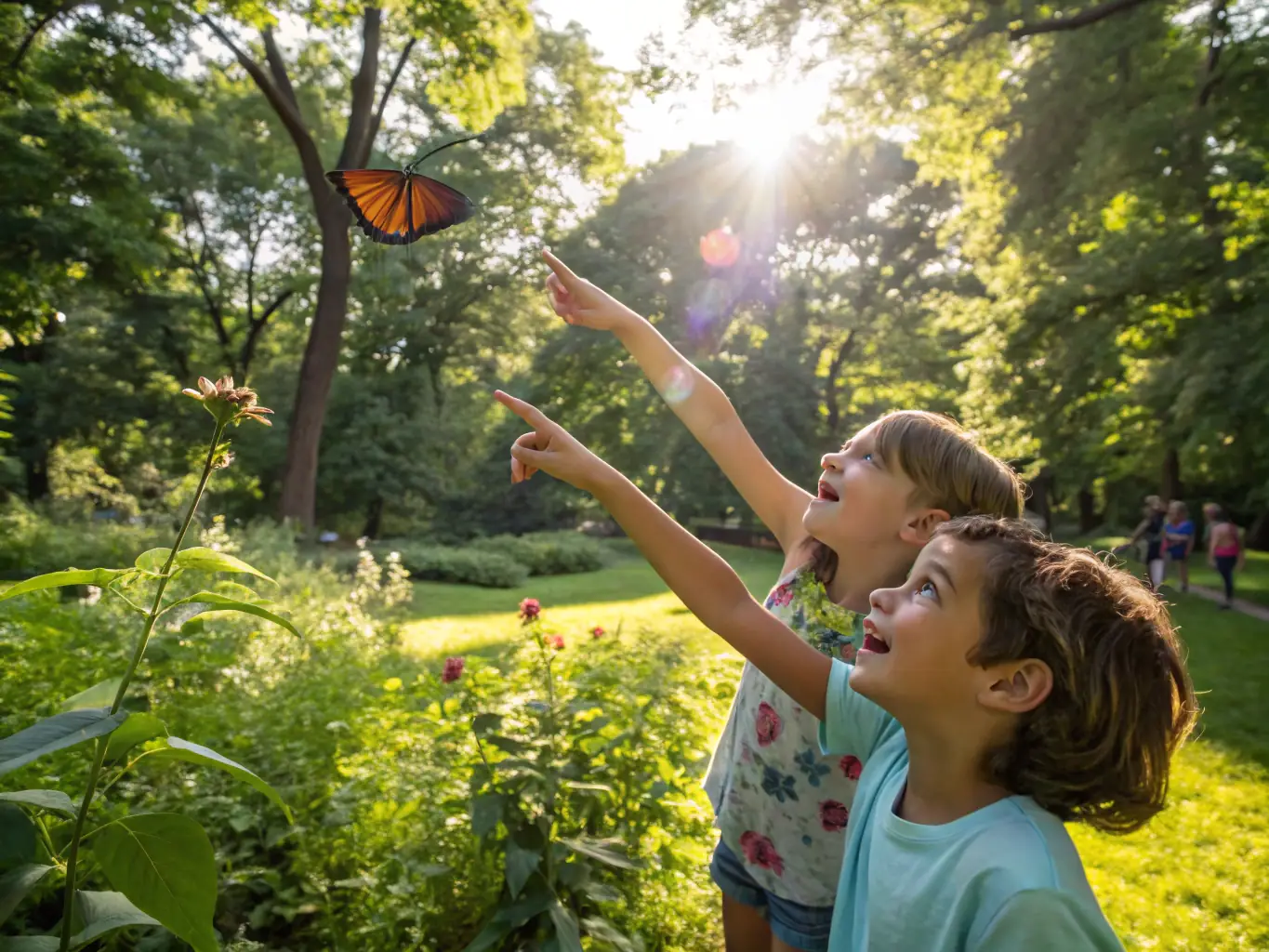 A family participating in an environmental discovery program, learning about aquatic ecosystems and biodiversity in a hands-on, interactive setting.